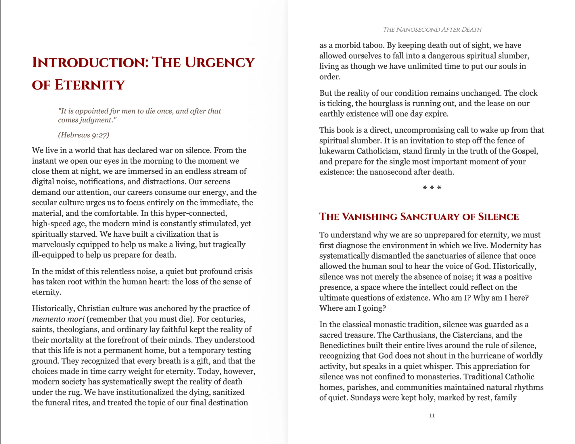 Introduction: The Urgency of Eternity, opening pages