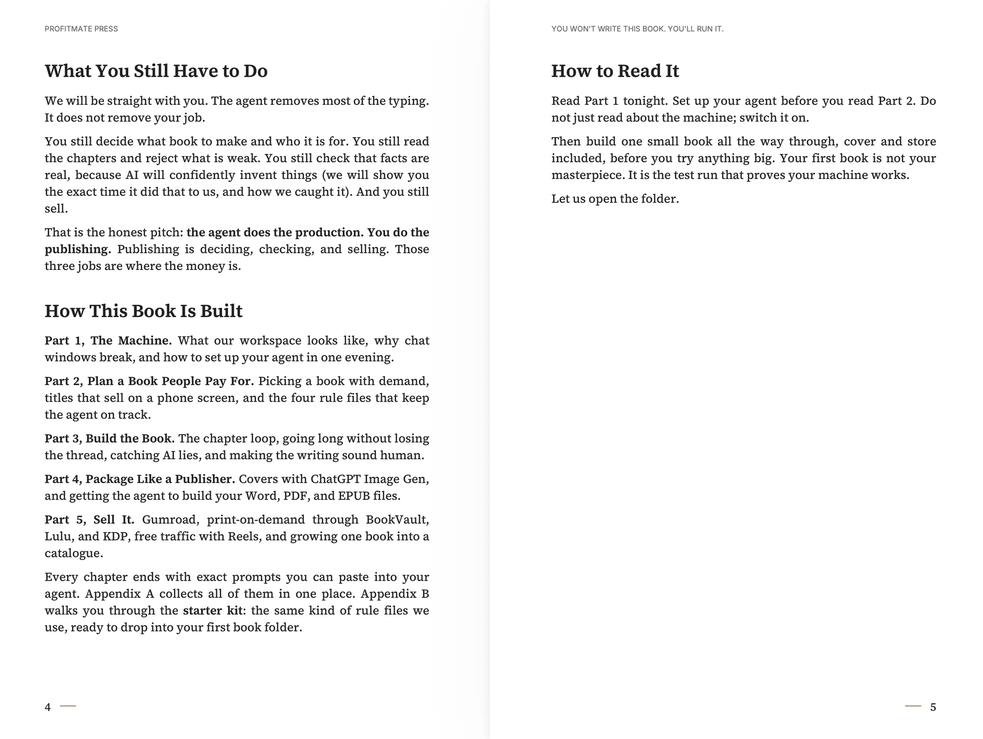 Introduction pages: What You Still Have to Do, How This Book Is Built, and How to Read It