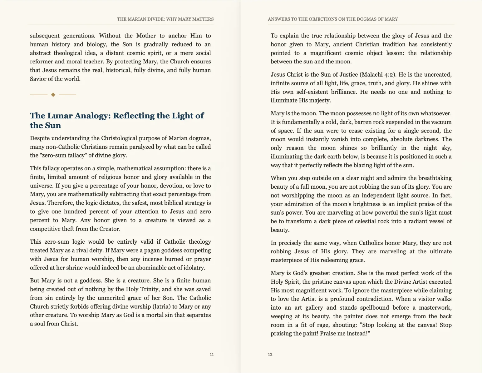 Chapter 1 pages: The Lunar Analogy: Reflecting the Light of the Sun