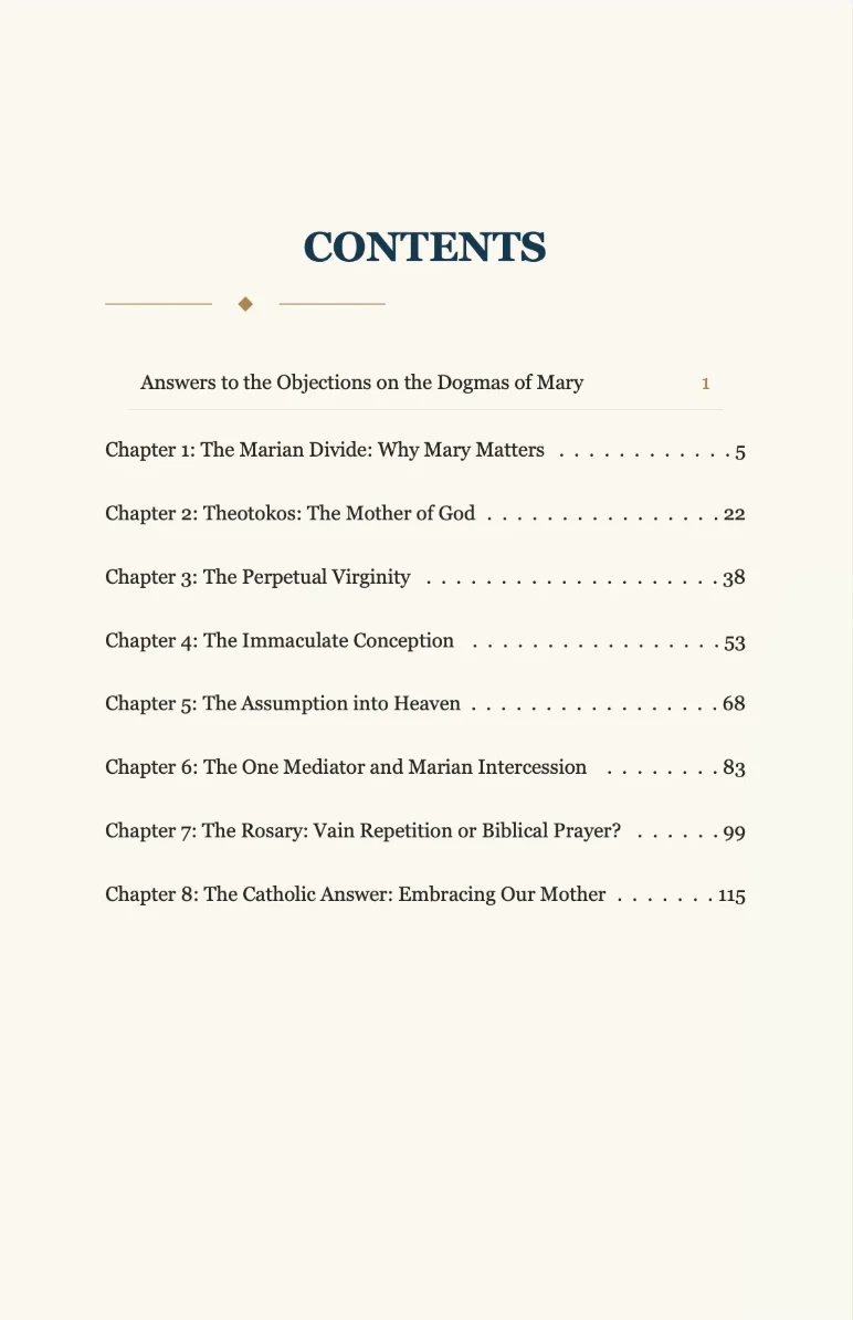 Table of contents: Chapters 1 to 8