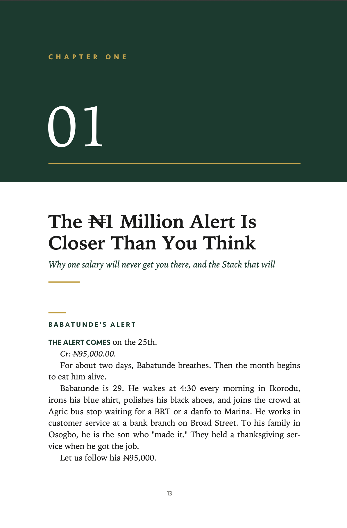 Chapter 1, The ₦1 Million Alert Is Closer Than You Think, opening page