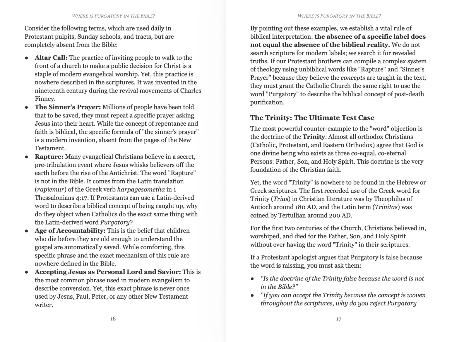 Chapter 1 pages: The Problem of Protestant Terminology and The Trinity: The Ultimate Test Case