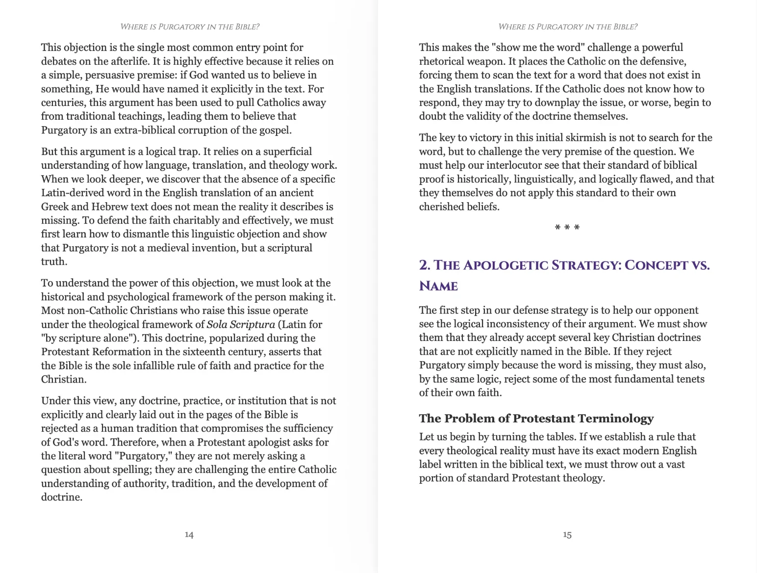 Chapter 1 pages: the objection and The Apologetic Strategy: Concept vs. Name